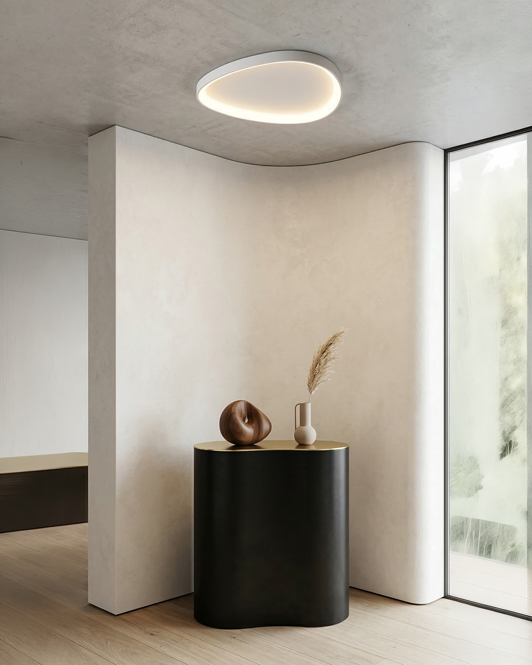 Modern LED Flush Mount Ceiling Light, Minimalist Aluminum & Acrylic Fixture, Low Profile Lamp for Bedroom, Living Room, Hallway, Kitchen | Lonoma