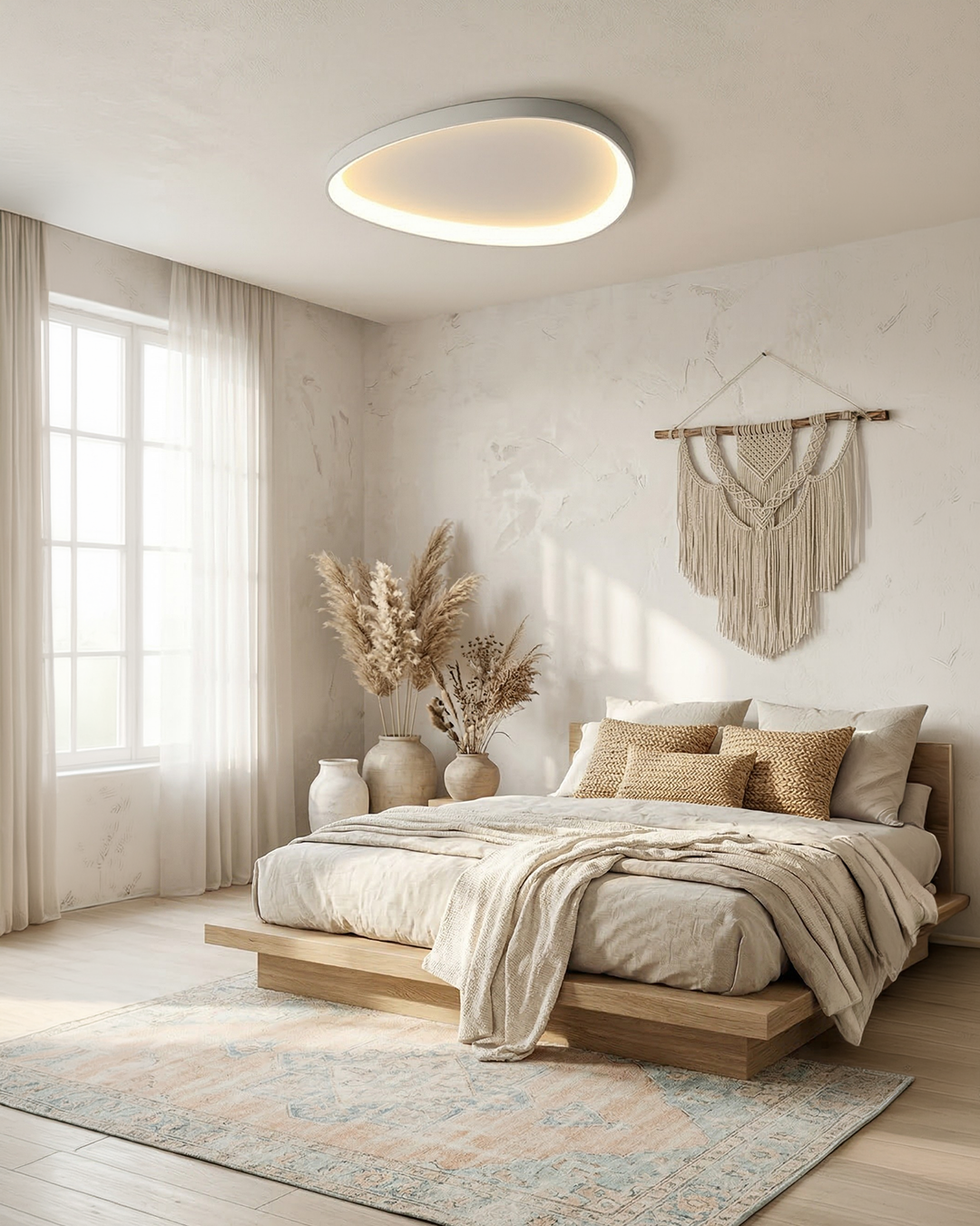 Modern LED Ceiling Light Flush Mount – Dimmable Rectangular Panel with Integrated LED for Living Room, Bedroom & Office | Lonoma