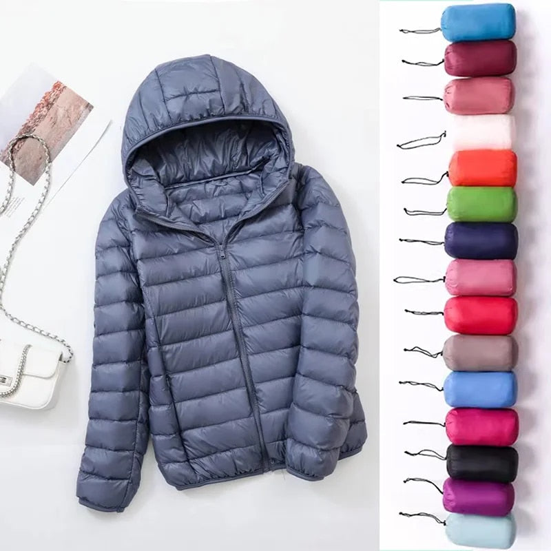 Women's Hooded Puffer Jacket — Lightweight Quilted Coat for Autumn & Winter Layering | Koossa