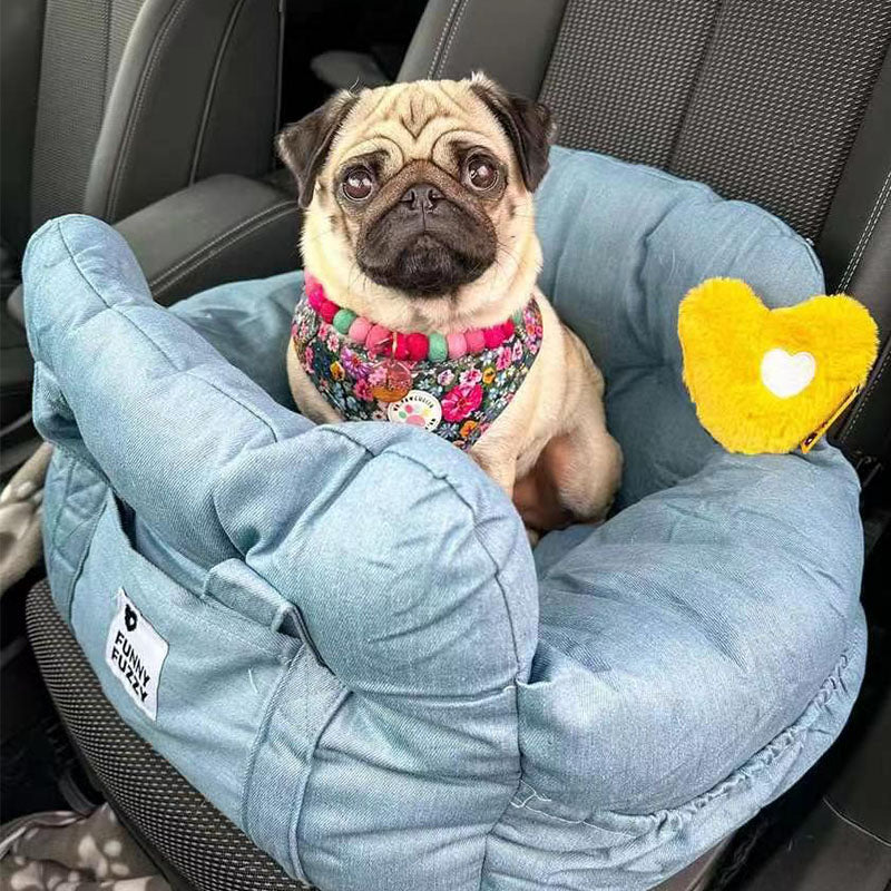 Dog Car Seat Bed Cotton Padded Portable Safety Harness Small Dogs Booster Carrier Shoulder Bag | Koossa