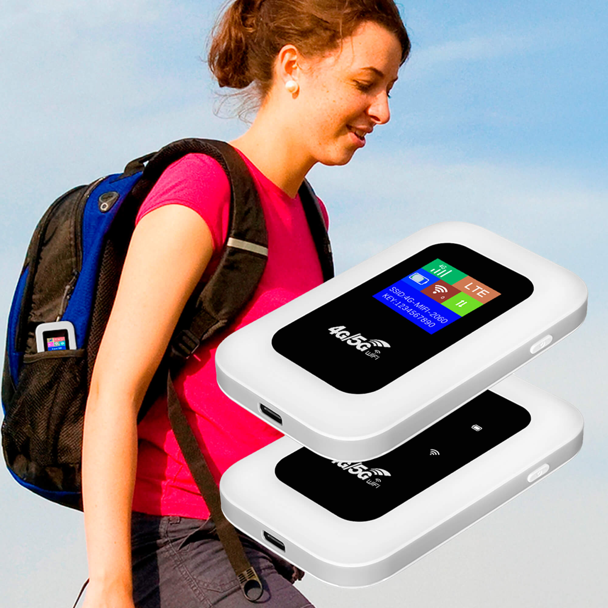 Routeur WiFi Mobile 4G LTE Portable – Connexion Sécurisée jusqu'à 10 Appareils 150 Mbps Idéal pour Voyage | Koossa