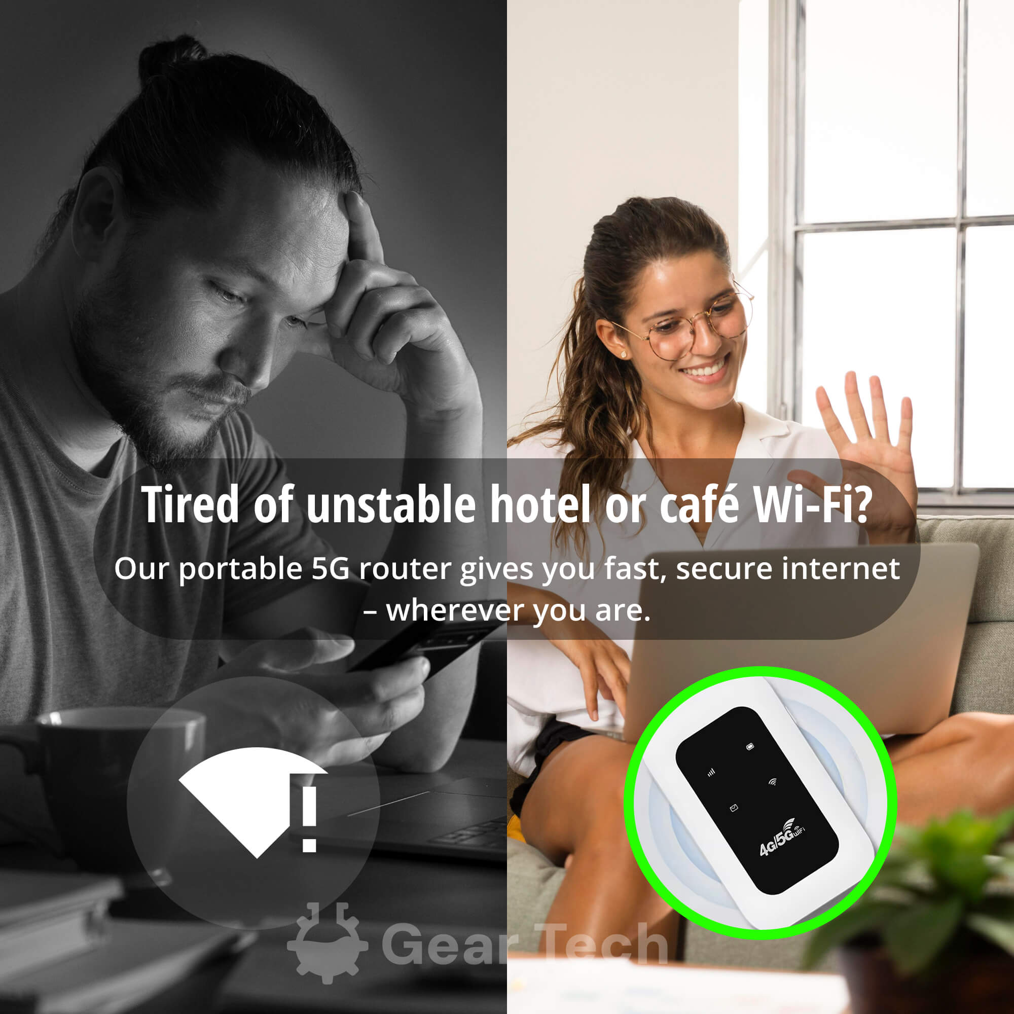 Routeur WiFi Mobile 4G LTE Portable – Connexion Sécurisée jusqu'à 10 Appareils 150 Mbps Idéal pour Voyage | Koossa