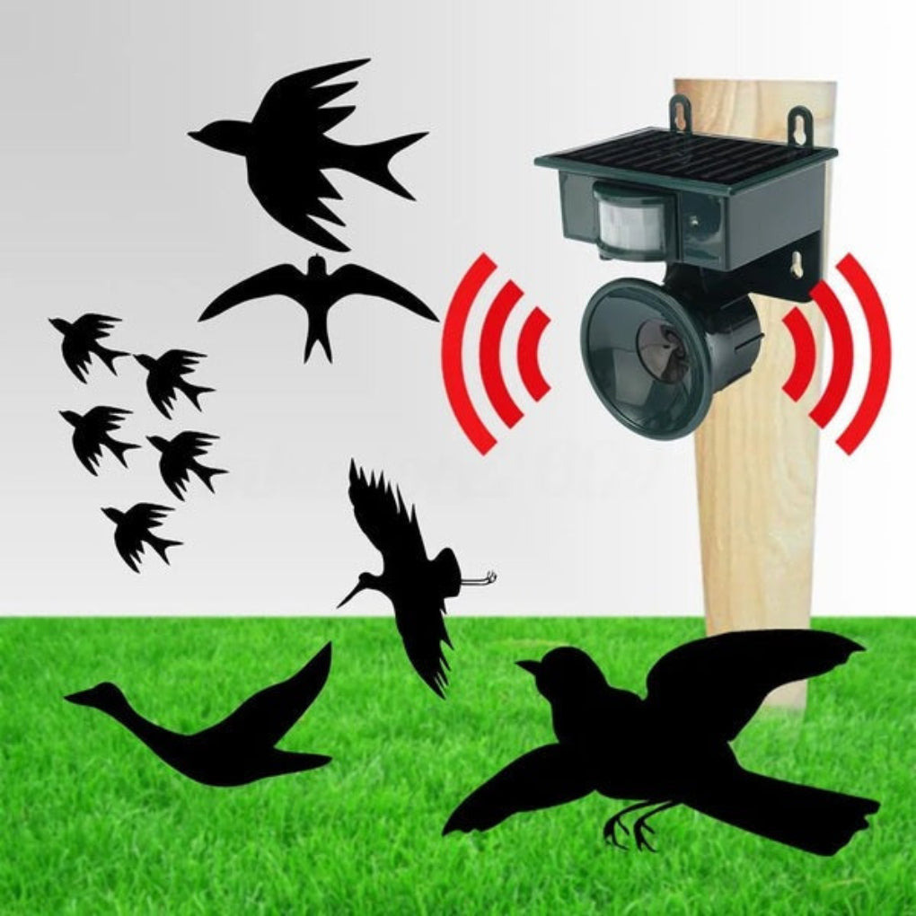 Répulsif à Oiseaux à Détecteur de Mouvement Ultrasonique pour Jardin et Toiture Anti-Corbeaux et Pigeons | Koossa