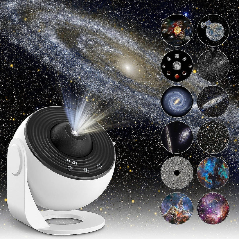 Projecteur ciel étoilé avec 12 scènes cosmos modulables pour chambre enfant ambiance nocturne effet galaxie | Koossa