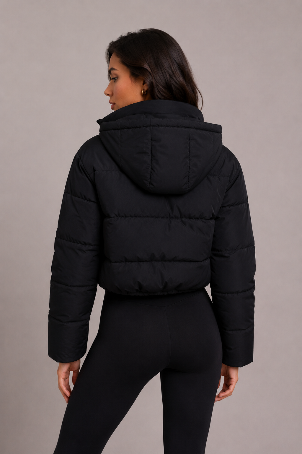 Women's Hooded Puffer Jacket with Diamond Quilting and Waist Length Fit for Everyday Cold Weather Layering and Casual Winter Outings | Lonoma