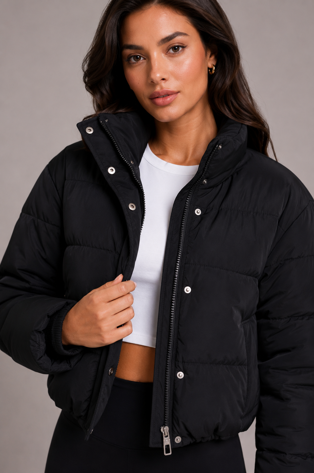 Women's Hooded Puffer Jacket with Diamond Quilting and Waist Length Fit for Everyday Cold Weather Layering and Casual Winter Outings | Lonoma
