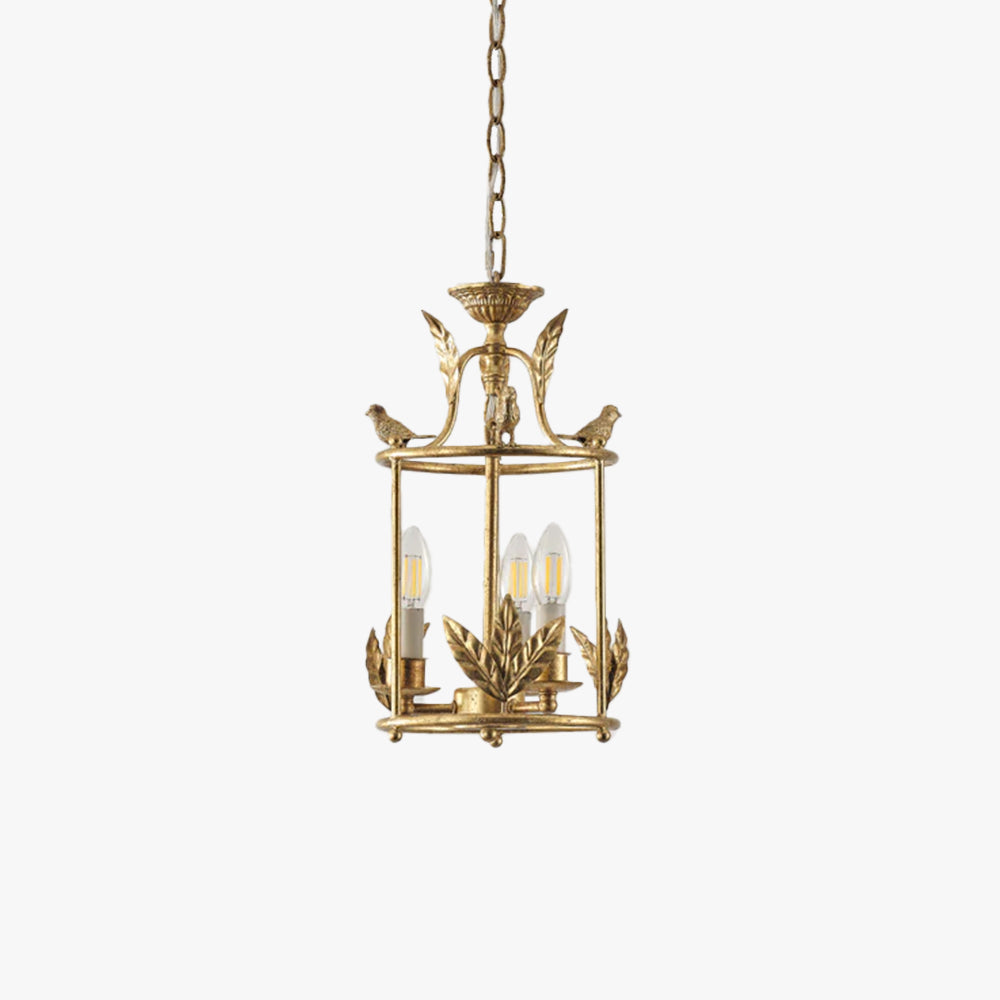 Metal Lantern Pendant Light 10 in Bird Motif Hanging Fixture, Vintage Chain Ceiling Light for Dining Room, Entryway, Hallway, Kitchen Island | Lonoma