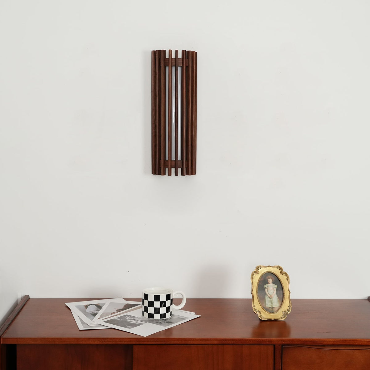 Hardwired Wall Sconce 14 in Walnut Wood Grain with Frosted Acrylic Shade, 10W LED Bedside, Hallway & Living Room Wall Light | Lonoma