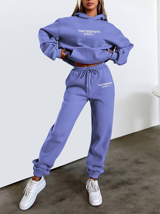 Women's Matching Loungewear Set Two-Piece Outfit Casual Jogger Pants Loose Fit Top Coordinated Athleisure Set Relaxed Everyday Wear for | Lonoma