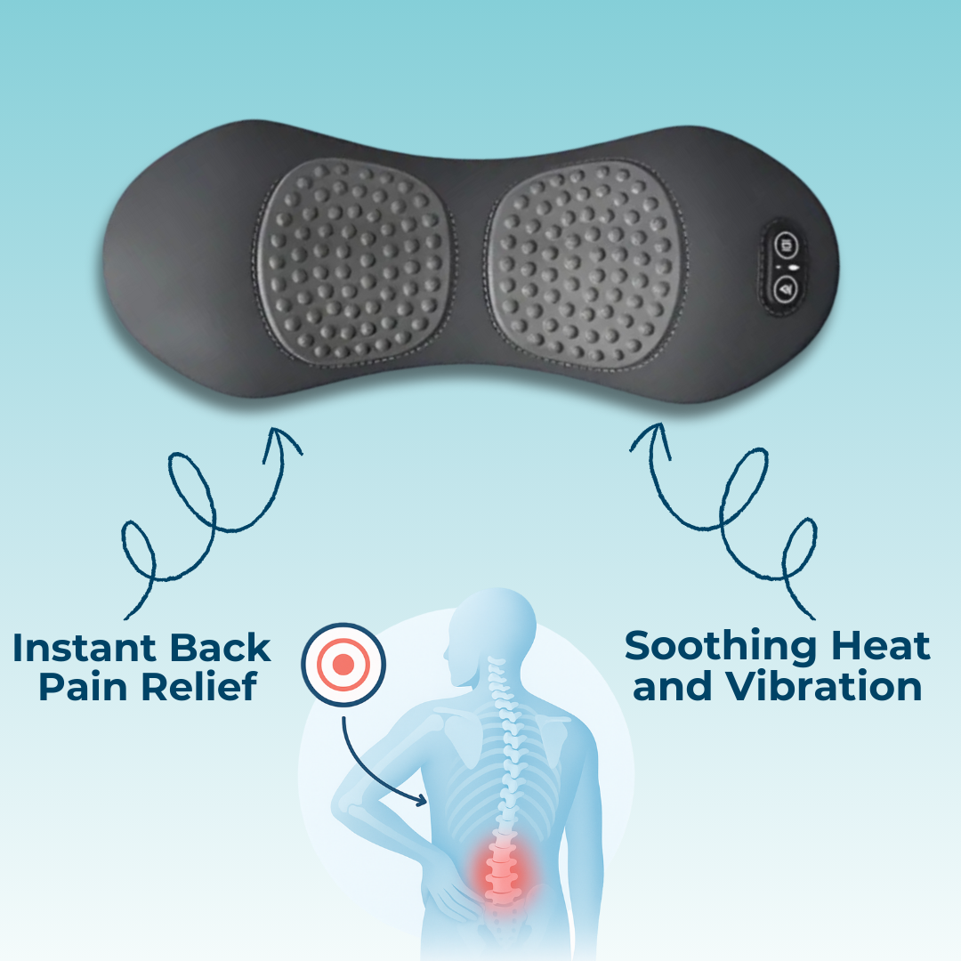 Lower Back Massager with Heat and Vibration, Cordless Rechargeable Lumbar Support Massage Device for Home, Office, Couch & Travel | Lonoma