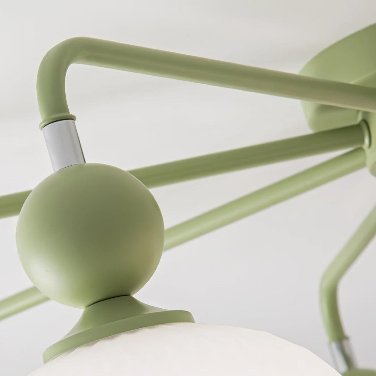 Sculptural Semi-Flush Ceiling Light with Rippled Glass Globes for Dining Room | Modern Multi-Arm Chandelier Fixture | Lonoma