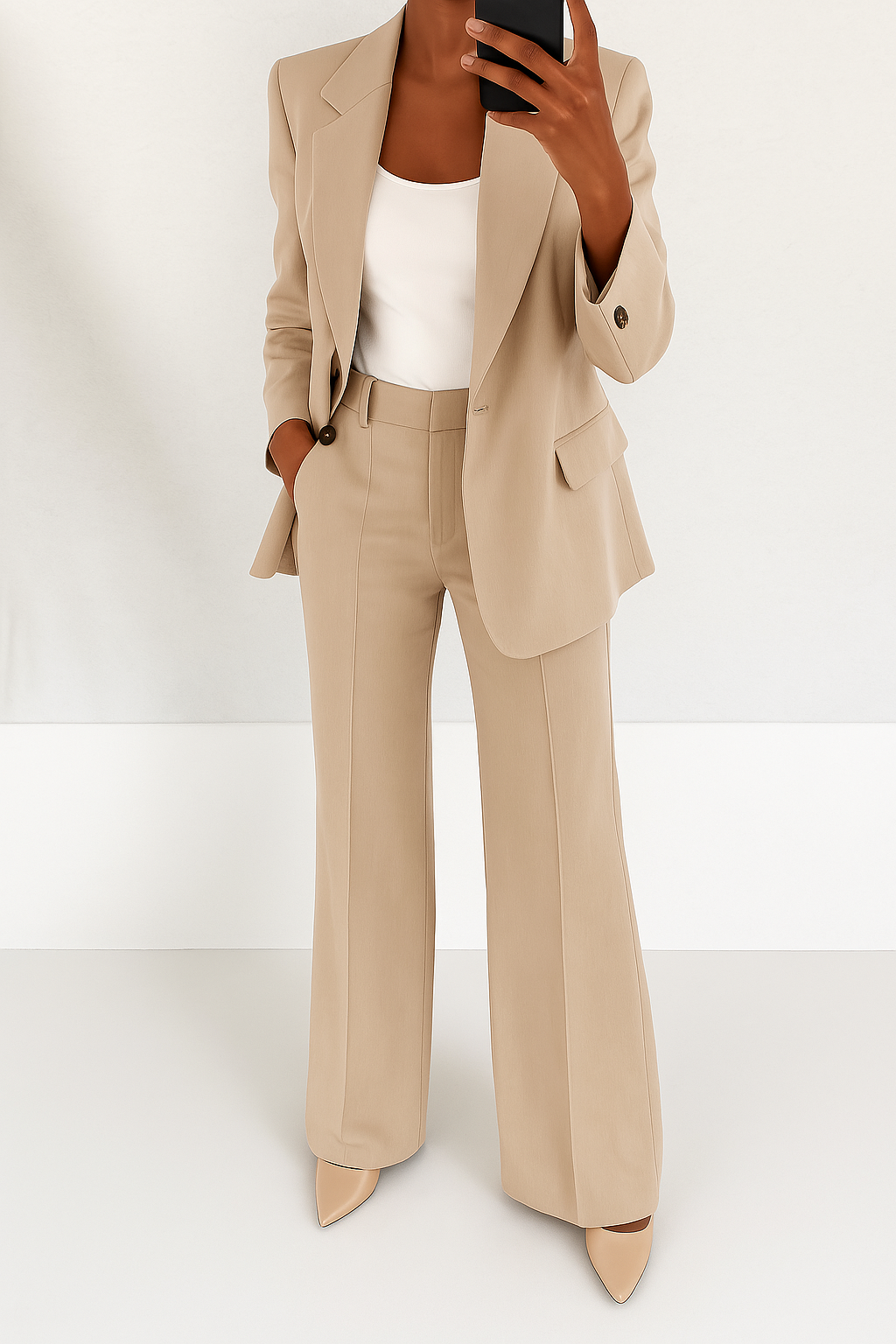 Women's Tailored Two-Piece Suit — Elegant Blazer & Trouser Set for Work & Special Occasions | Koossa