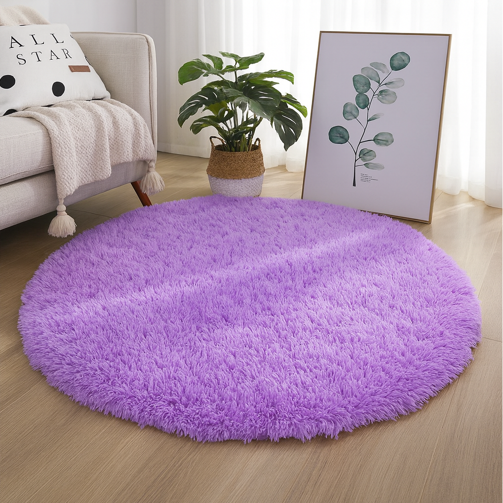 Circular Silk & Wool Area Rug Handwoven Neutral Tones for Living Room Bedroom Modern Home Decor Soft Luxe Floor Covering | Lonoma