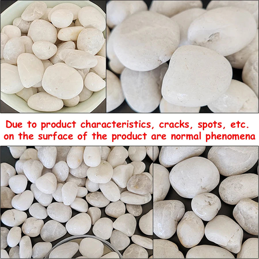 Polished White River Rocks for Landscaping 0.8-1.2 inch Natural Decorative Garden Pebbles for Yard Pathways Planters | Lonoma