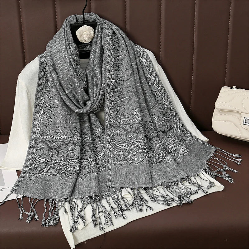 Soft Cashmere-Feel Scarf for Women – Warm Oversized Pashmina Wrap Shawl for Fall Winter Layering | Lonoma