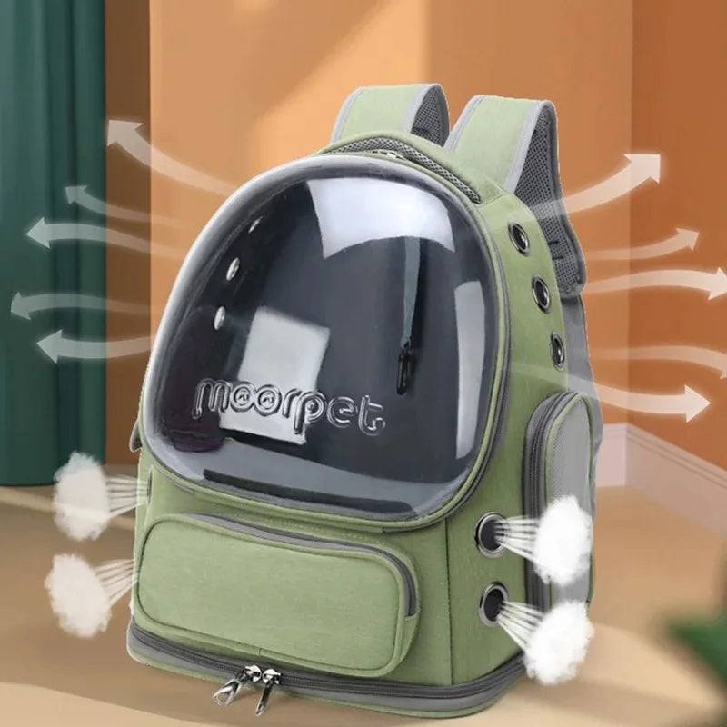 Cat Carrier Backpack Transparent Bubble Window Ventilated Travel Bag Nylon Waterproof 42x27x34cm Small Dog Pet Transport Rucksack Outdoor | Koossa