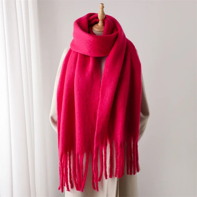 Oversized Tassel Wrap Shawl for Women – Soft Viscose Blend Blanket Scarf 94 x 15 Inches for Cold Weather | Lonoma