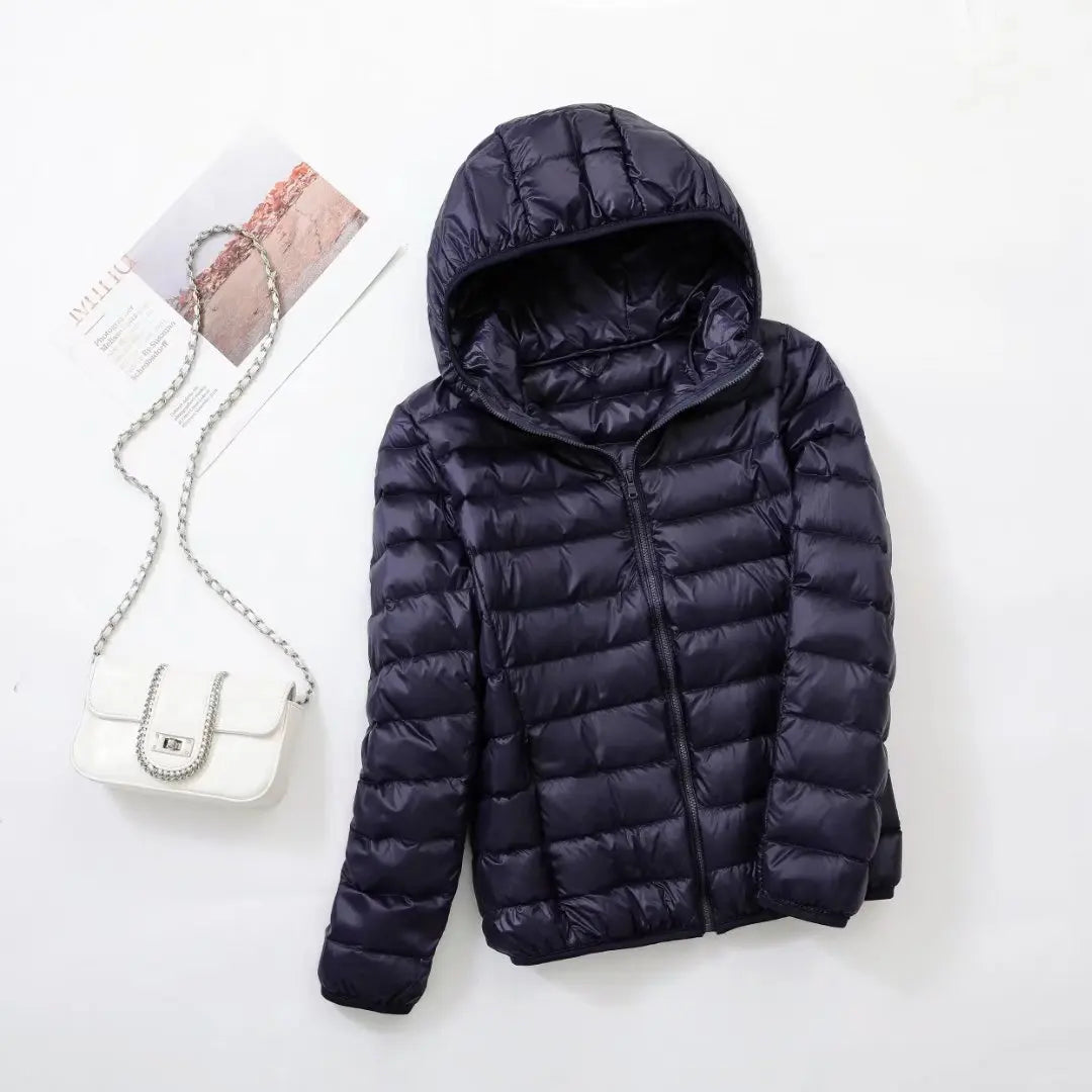 Women's Hooded Puffer Jacket — Lightweight Quilted Coat for Autumn & Winter Layering | Koossa