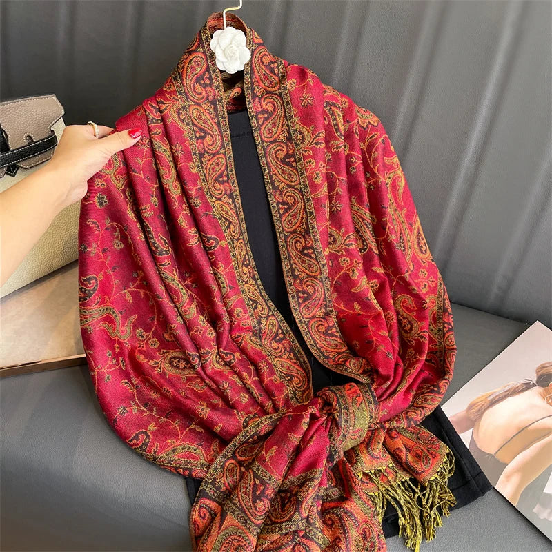 Soft Cashmere-Feel Scarf for Women – Warm Oversized Pashmina Wrap Shawl for Fall Winter Layering | Lonoma