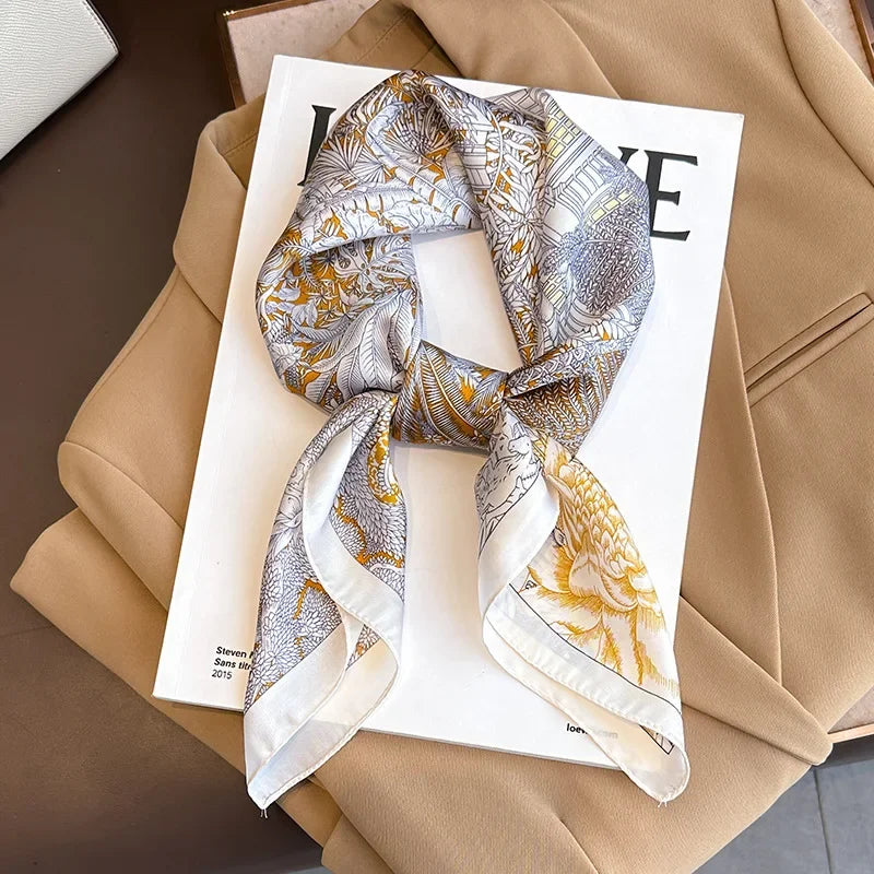 Square Satin Scarf 27.5 Inch Equestrian Print Headwrap Neck Tie Hairband for Women Four Season Versatile Accessory | Lonoma