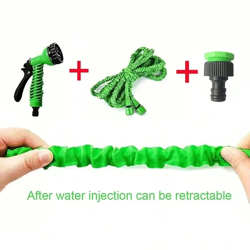 Tuyau d'arrosage extensible 7,5 à 60 m avec pistolet 7 fonctions pour jardin terrasse et nettoyage extérieur | Koossa