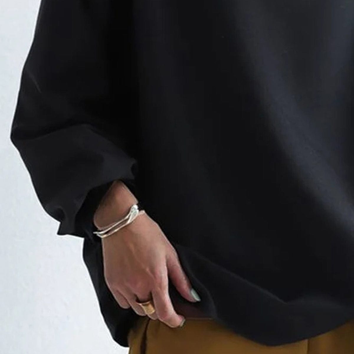 Women's High-Neck Long Sleeve Top in Soft Jersey | Classic Layering Essential for Smart-Casual Everyday Elegance | Koossa