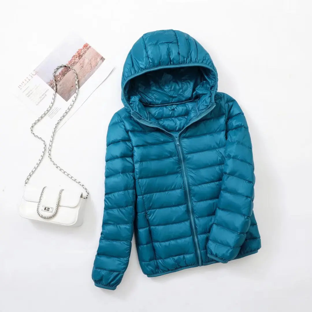 Women's Hooded Puffer Jacket — Lightweight Quilted Coat for Autumn & Winter Layering | Koossa