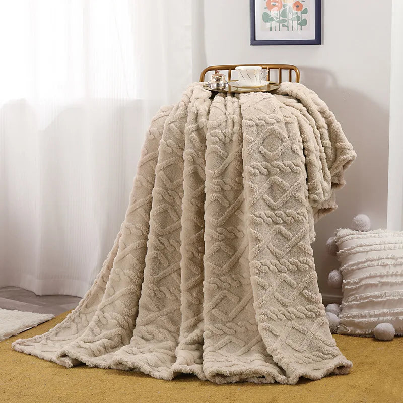 Soft Flannel Throw Blanket Cozy Warm Fleece for Couch Bed Travel Lightweight Solid Color Home Accent | Lonoma