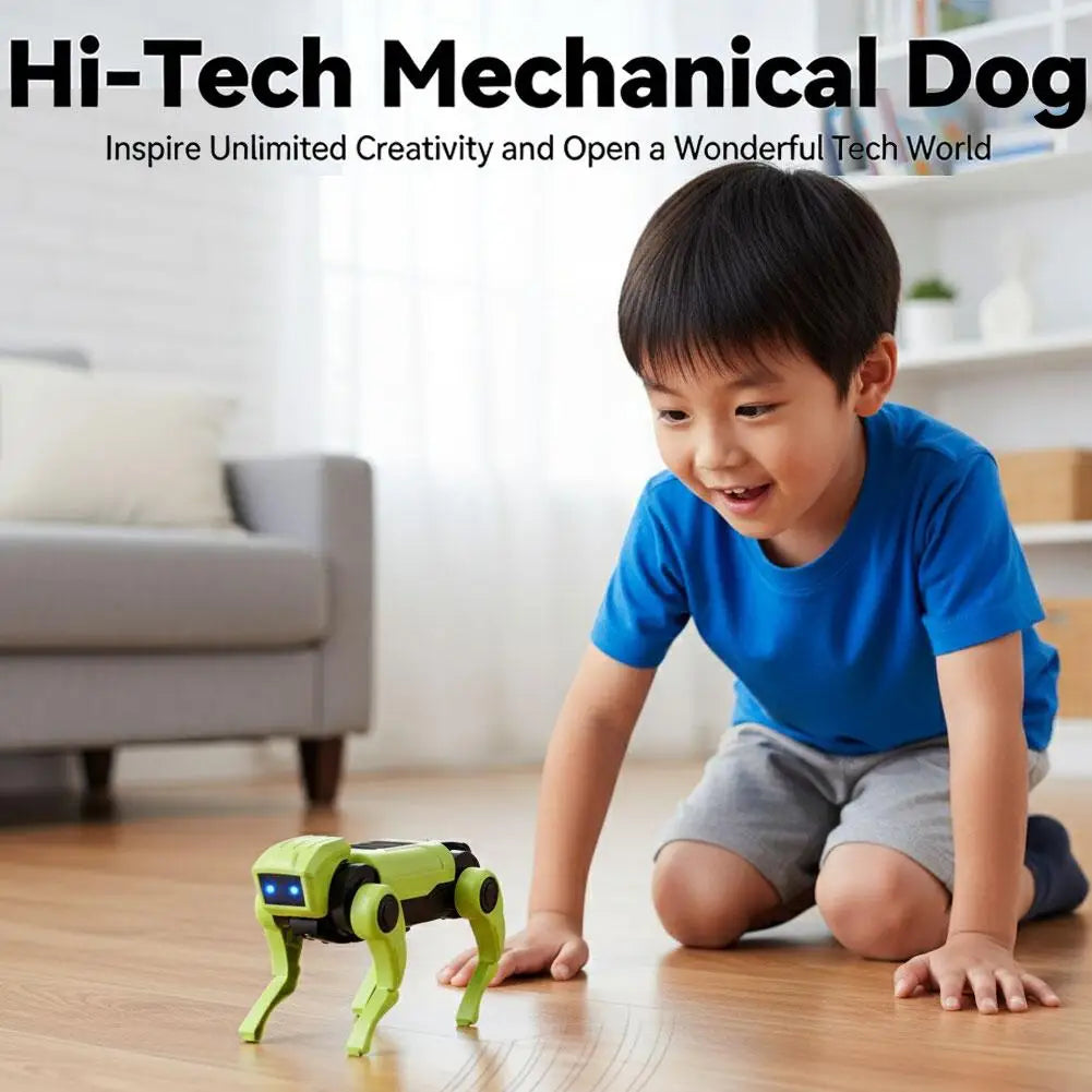 Build-It-Yourself Walking Robot Dog with LED Eyes for Kids STEM Learning and Science Projects Ages 8+ | Lonoma