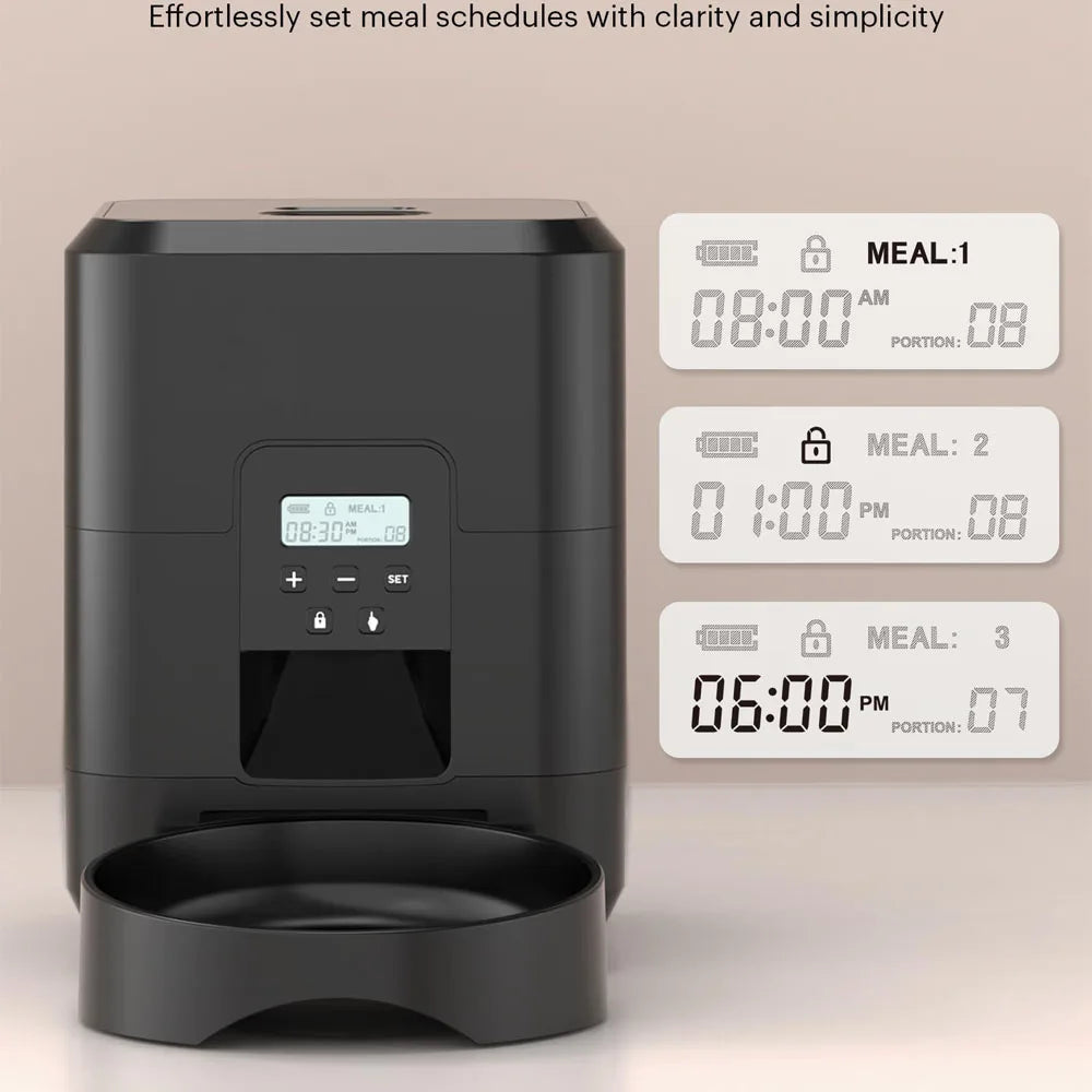 Automatic Pet Feeder Smart WiFi Cat Dog Timer Portion Control 50-100g Programmable Dispenser LCD Slow Feed Bowl | Koossa