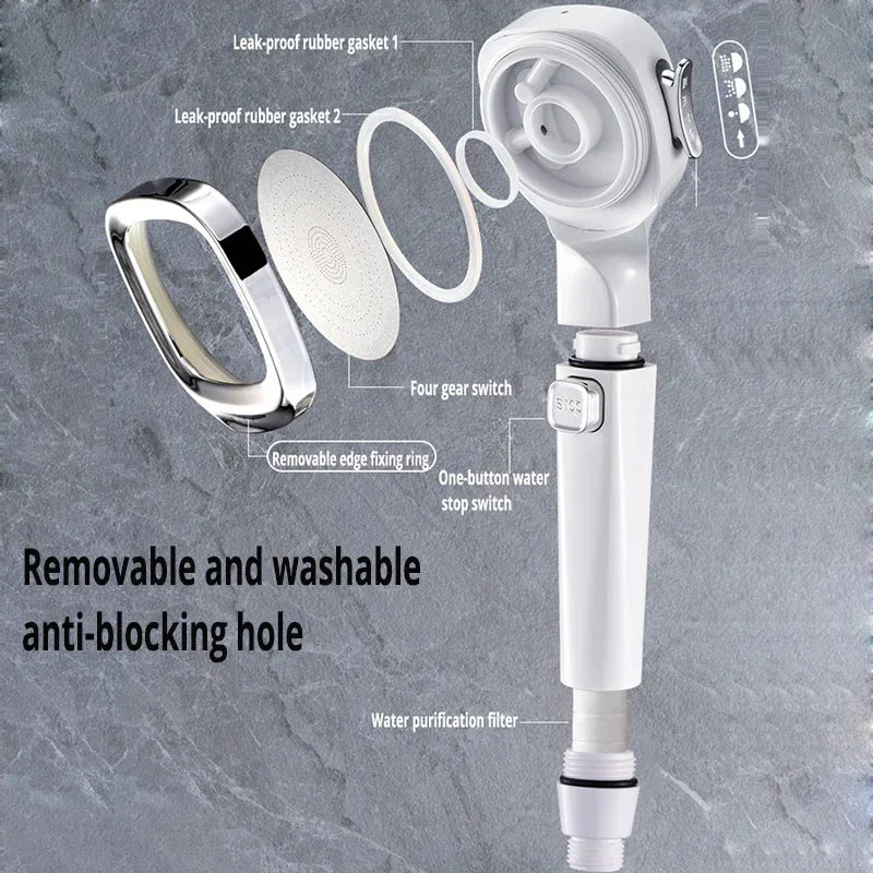 Handheld Shower Head with Three Spray Patterns and Water-Saving Technology for Bathroom | Lonoma