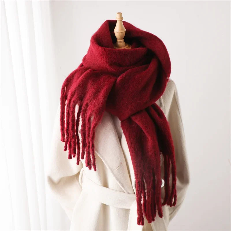Oversized Tassel Wrap Shawl for Women – Soft Viscose Blend Blanket Scarf 94 x 15 Inches for Cold Weather | Lonoma