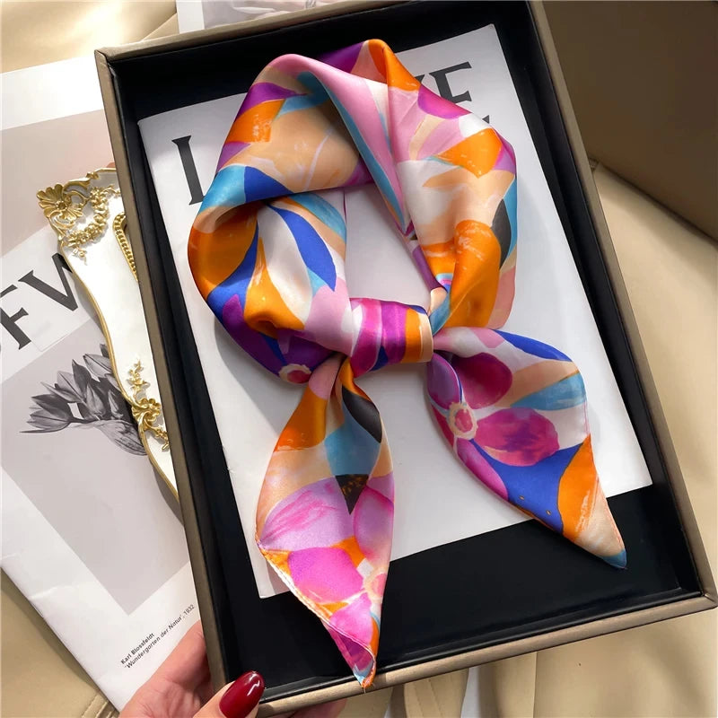 Square Satin Scarf for Women 27.5 inch Versatile Headband Hair Wrap Neck Tie Lightweight Polyester Fashion Accessory | Lonoma