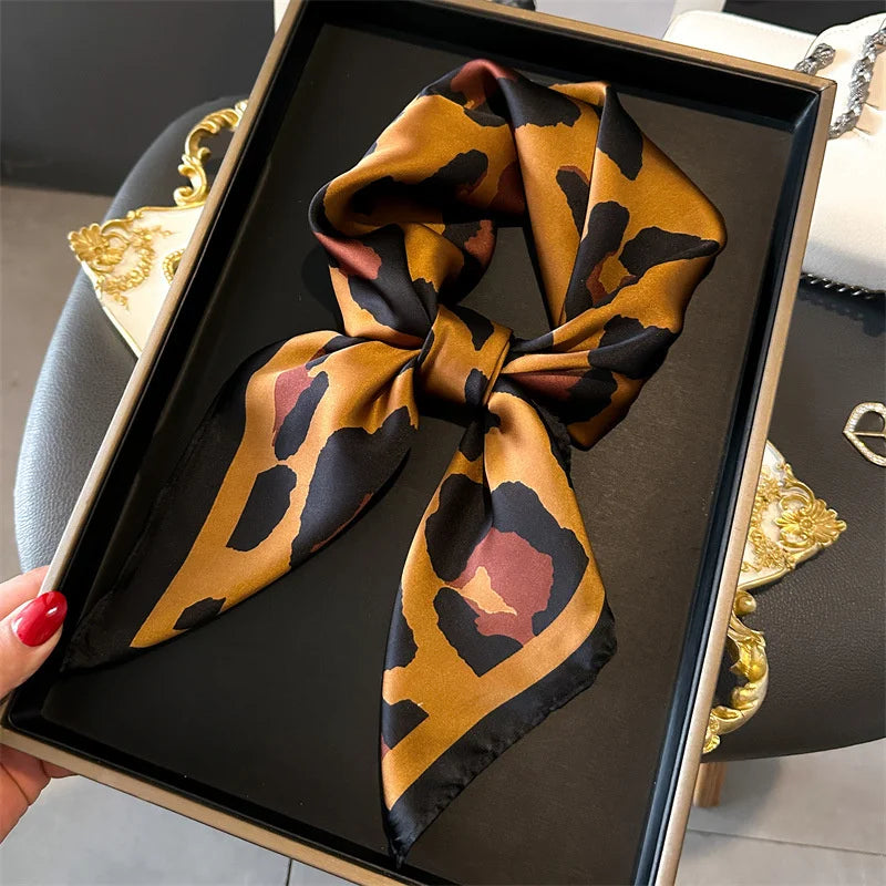 Printed Square Scarf 27.5 × 27.5 in Polyester Silk-Feel Headband Neck Wrap Hair Accessory for Women Spring Summer Fall Winter Versatile | Lonoma