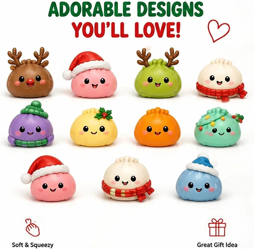 24-Day Plush Advent Calendar Gift Box with Soft Bread-Shaped Stuffed Toys for Desk Decoration and Holiday Surprise | Lonoma