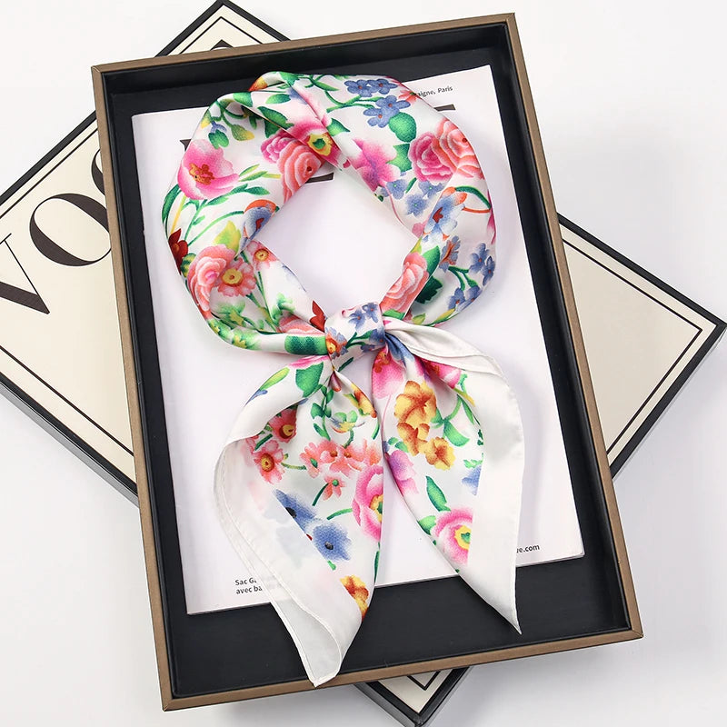 Square Satin Scarf for Women 27.5 inch Versatile Headband Hair Wrap Neck Tie Lightweight Polyester Fashion Accessory | Lonoma