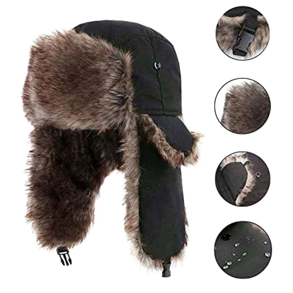 Insulated Trapper Hat with Ear Flaps for Men & Women – Windproof Winter Aviator Cap for Skiing, Snowboarding & Cold Weather | Lonoma