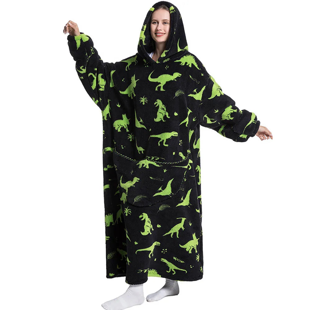 Oversized Wearable Blanket Hoodie with Sleeves Sherpa Fleece Throw for Adults Cozy Soft Plush Winter Loungewear Women Men | Lonoma