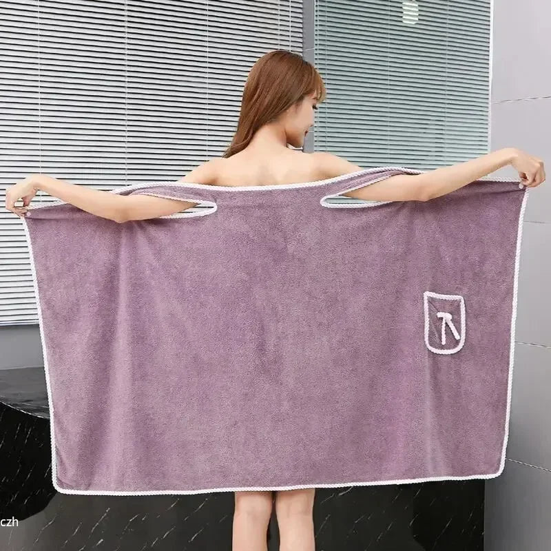 Sauna badjas - Damesbadhanddoeken, draagbare badhanddoeken voor meisjes, 90*130 cm, snel drogend, voor strand, spa, badkamer, wasgoed, douche en gym.