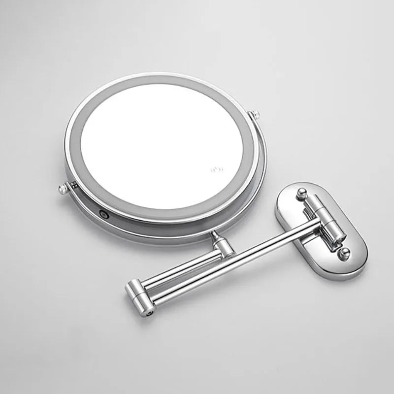 LED Lighted Wall Mount Makeup Mirror 8 Inch Magnifying Vanity Mirror with Touch Control USB-C Rechargeable for Bathroom, Shaving & Skincare | Lonoma