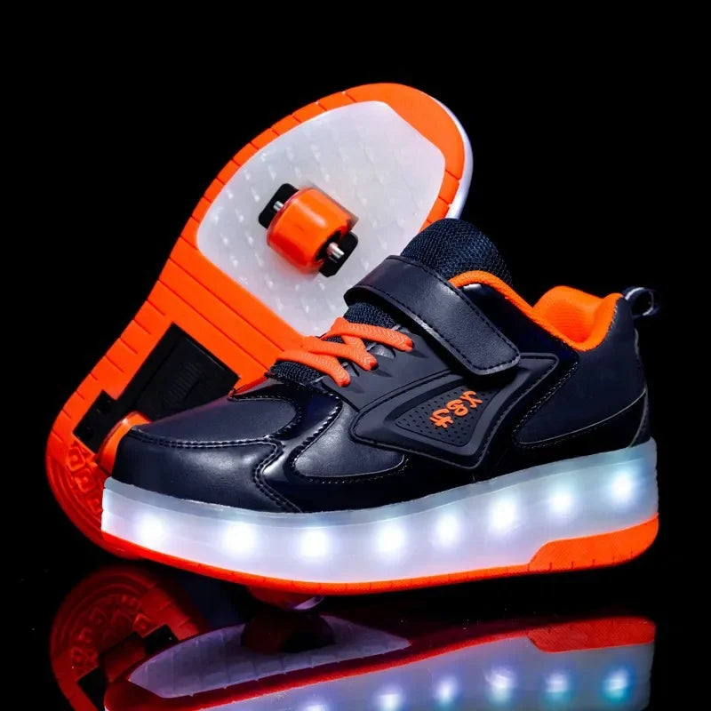 Children's LED Light-Up Roller Shoes — Fun Wheeled Skate Trainers for Active Kids & Outdoor Play | Koossa