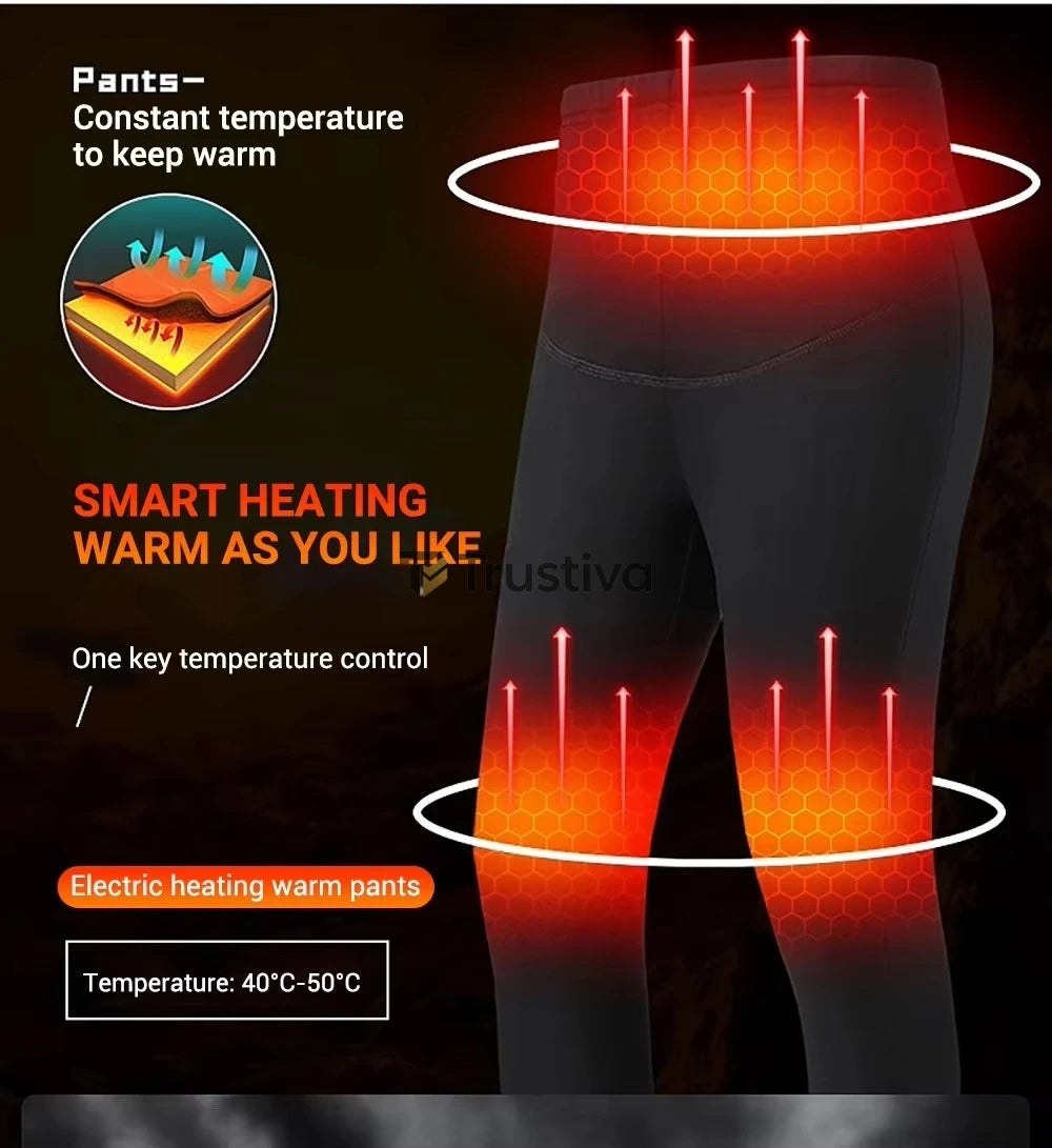 USB Heated Winter Pants 12-Zone Warming Cotton Thermal Trousers Unisex Cold Weather Gear for Men Women Outdoor Skiing Fishing Hiking | Lonoma