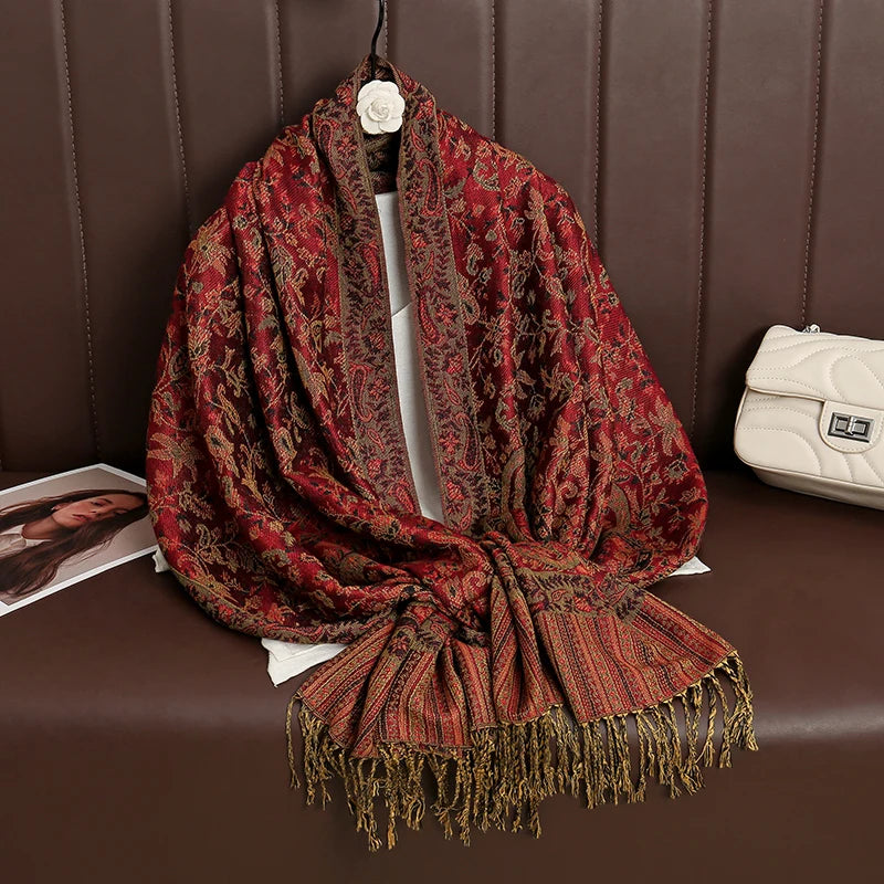 Soft Cashmere-Feel Scarf for Women – Warm Oversized Pashmina Wrap Shawl for Fall Winter Layering | Lonoma