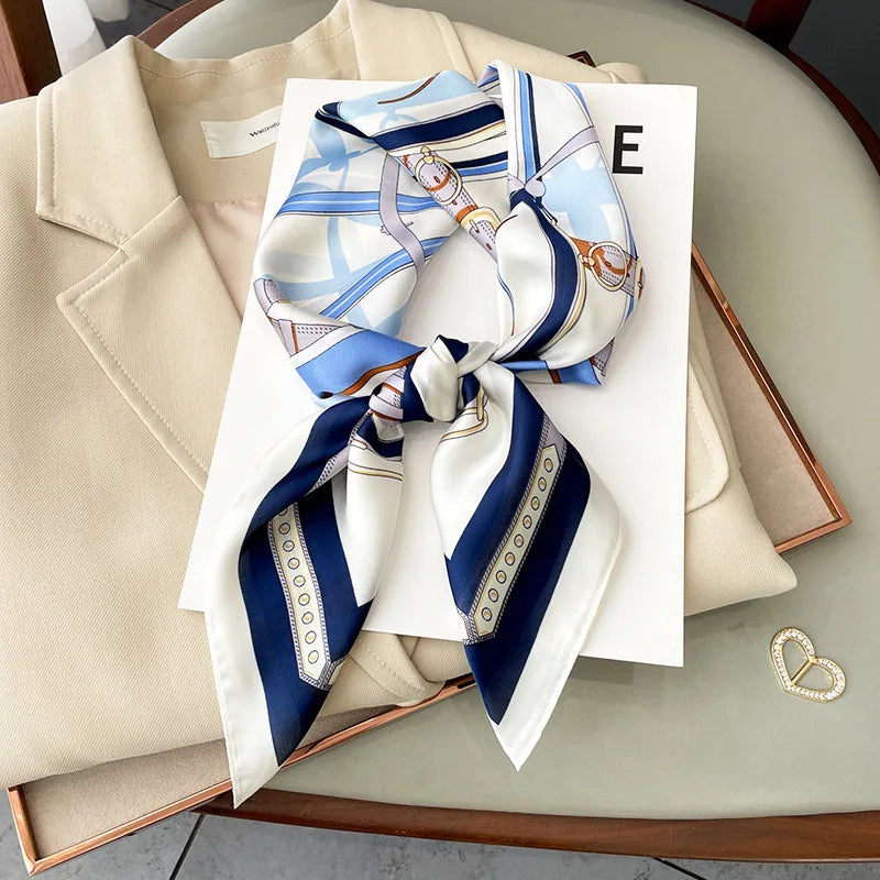 Square Satin Scarf 27.5 Inch Equestrian Print Headwrap Neck Tie Hairband for Women Four Season Versatile Accessory | Lonoma