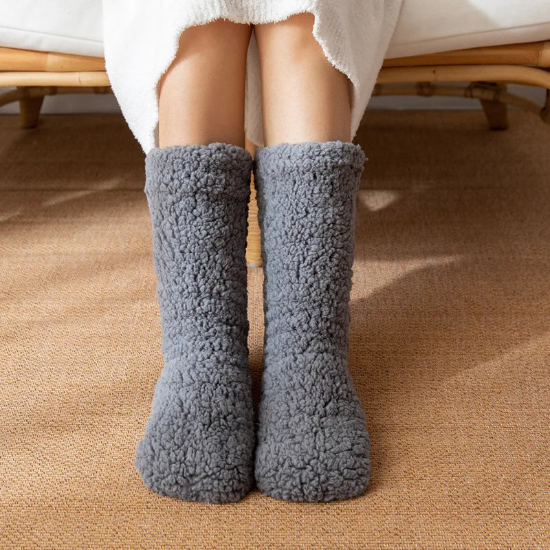 Women's Thermal Slipper Socks with Grips – Fleece-Lined Extra Thick Winter House Socks for Cold Floors | Lonoma
