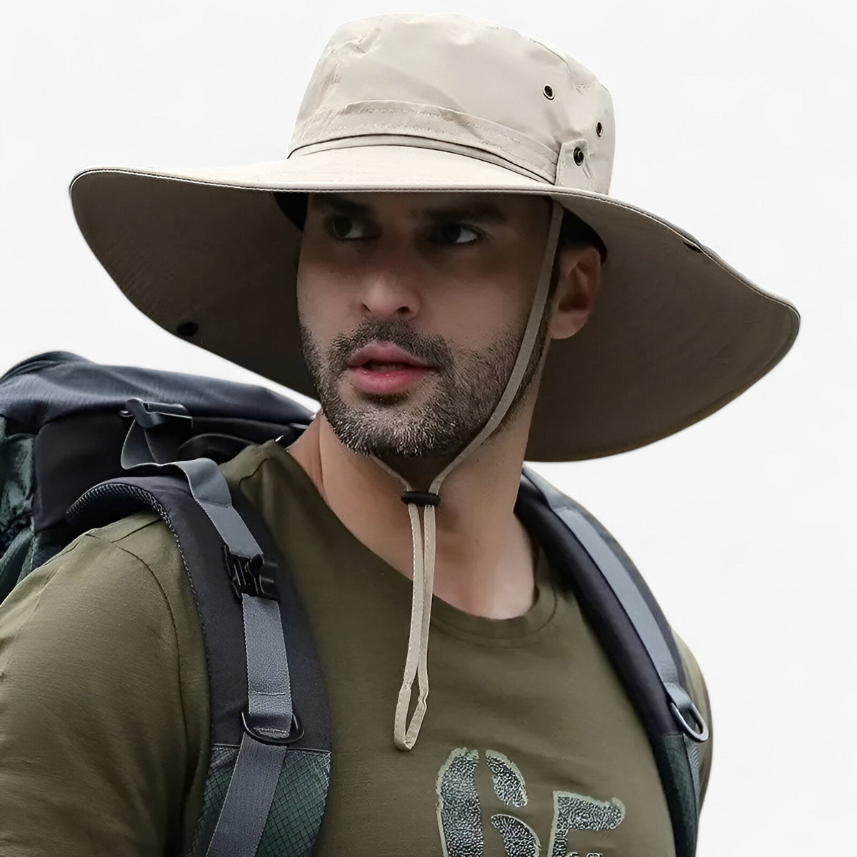 Wide Brim Sun Hat with Neck Flap and Mesh Ventilation for Men Women Hiking Fishing Beach Safari UPF 50+ Outdoor Hat | Lonoma