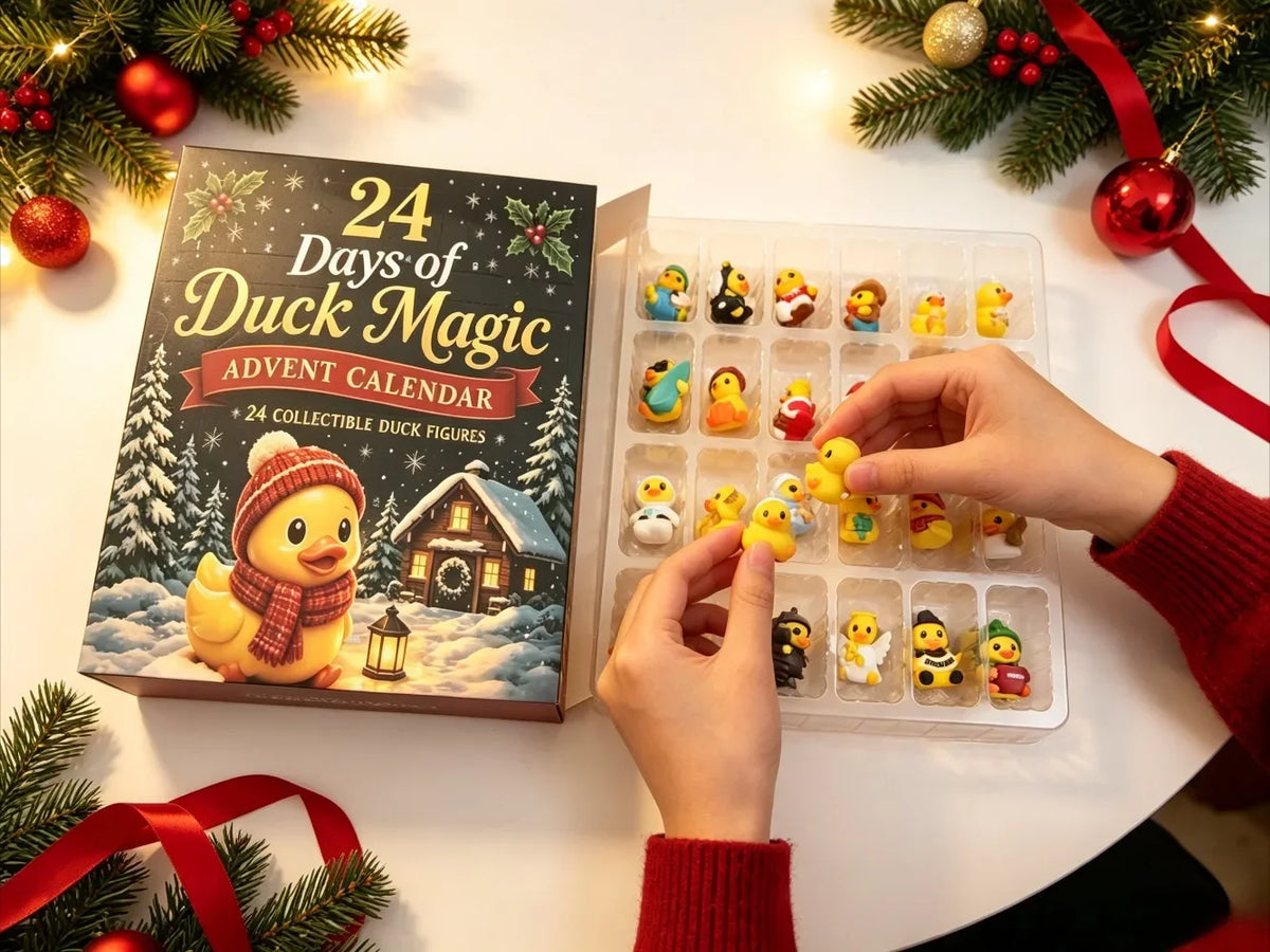Duck Countdown Calendar with 24 Squishy Stress Relief Toys - Holiday Surprise Box for Adults & Kids | Lonoma