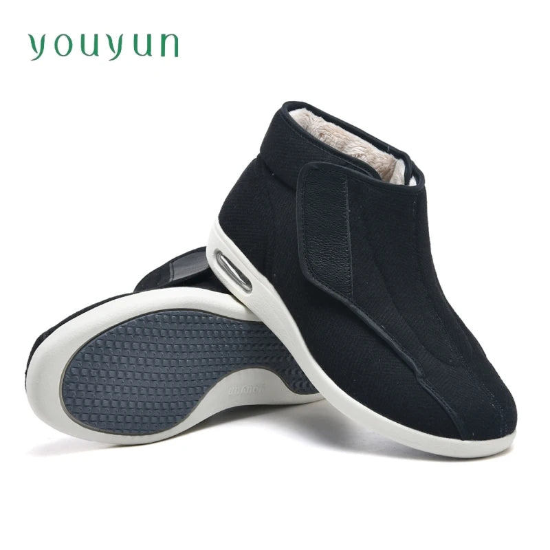 Extra-Wide Orthopedic Walking Shoes for Seniors – Hook-and-Loop Adjustable Winter Boots with Cushioned Support | Lonoma