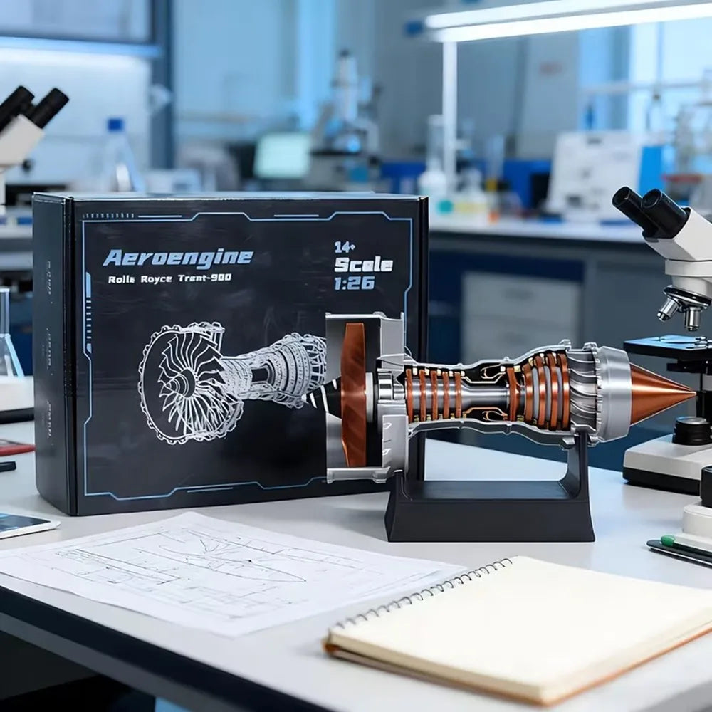 Jet Engine Model Replica 11 Inch Turbofan Display Desk Decor Aviation Gift for Office Studio Living Room Airplane Enthusiast | Lonoma