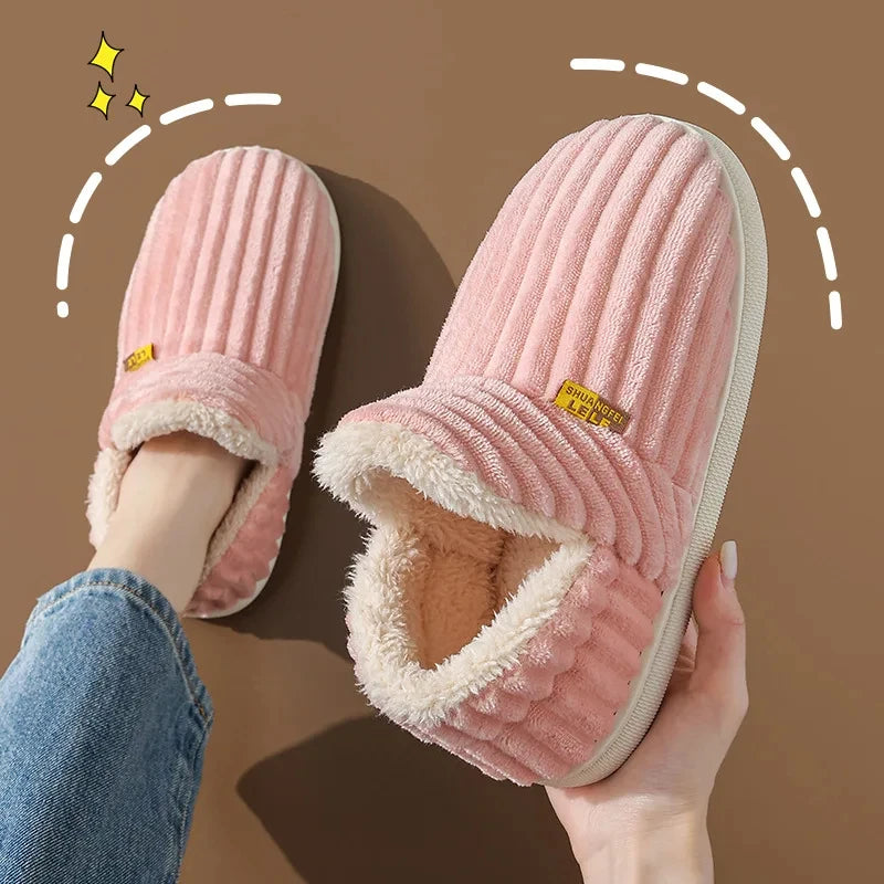 Plush Slippers for Women Men Indoor House Shoes Fuzzy Faux Fur Slip-On Soft Sole Winter Warm Cozy Footwear Home Bedroom Slides | Lonoma